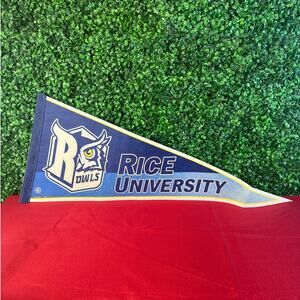 Vintage Rice University Owls Felt Pennant Mancave Sports Houston College Gift